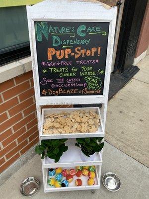 Dogs welcome too!  Visit our "Pup-Stop"!