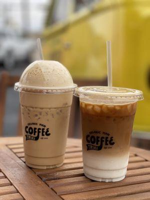 Vanilla iced latte & shakerato