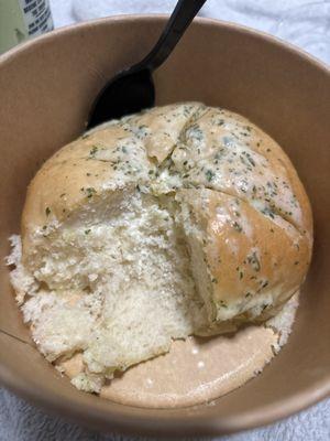 Garlic butter cream cheese "stale" bread