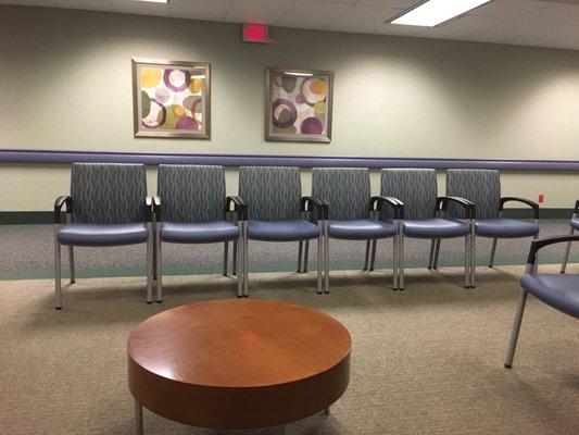 Ellis dental waiting area at McClellan campus. Wait times are long