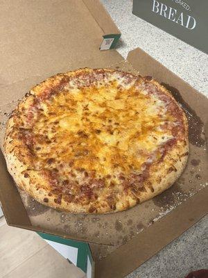 Uncut cheese pizza