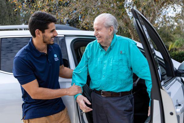 At Comfort Keepers, our caregivers get you to your destination safely.