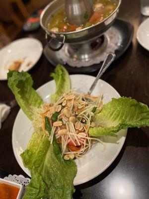 Papaya Salad, Tom Yum Hot Pot