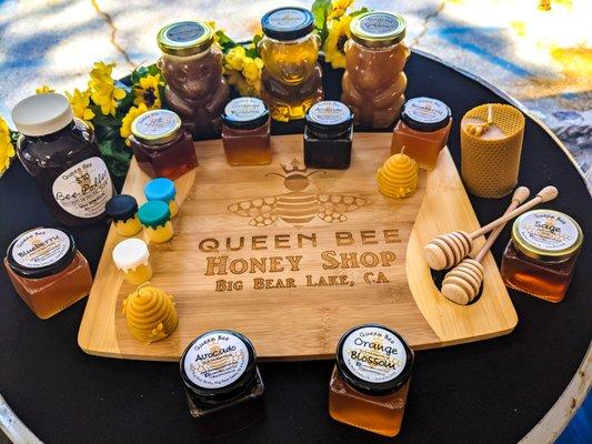 A collection of a few of the products Queen Bee carries.