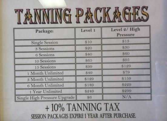 Tanning Packages