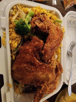 Chicken wing with vegetable fried rice