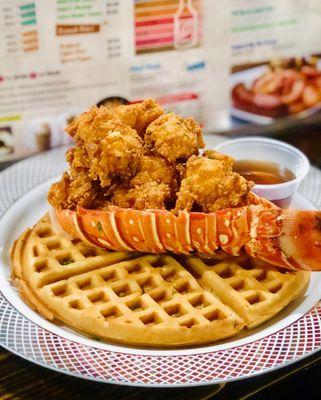 Fried Lobster and Waffle