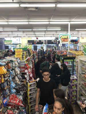 Line half way into the isle