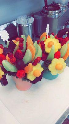 Freshly made arrangements from Fishers Edible Fruit Experts!