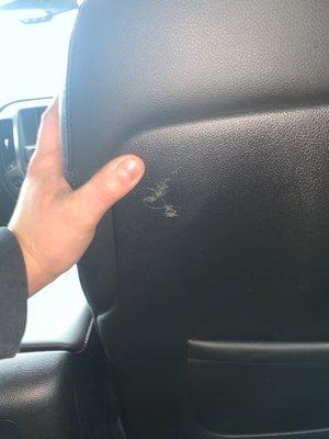 After my truck went to the shop the second time in less than a month of purchasing, they scratched my seat.