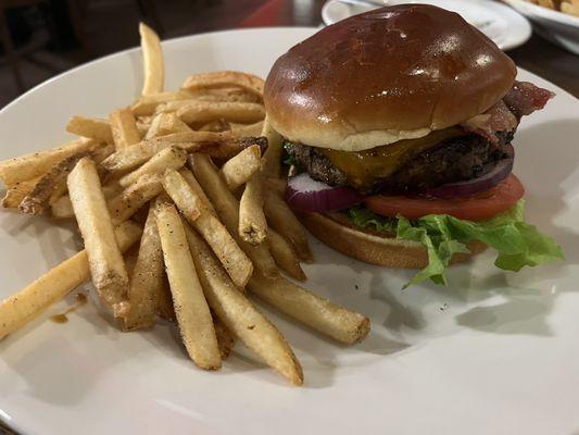 Whiskey Glazed Fridays Signature Whiskey-Glaze Burger