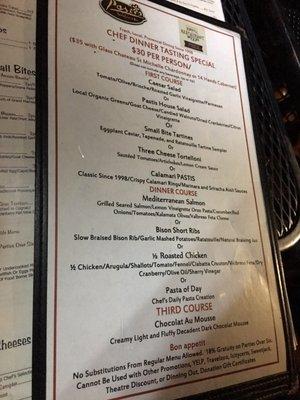 Roswell Restaurant Week Menu 2017