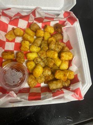 Tots were not fresh at all.. seemed to be very old as you can see two different colors. Very disappointed