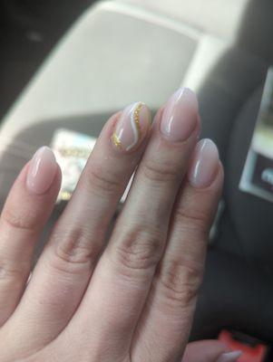 I asked for a natural nail with a simple design and got exactly as I wanted!! They're perfect!!