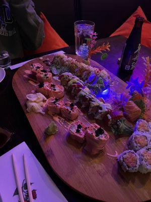 Various sushi rolls