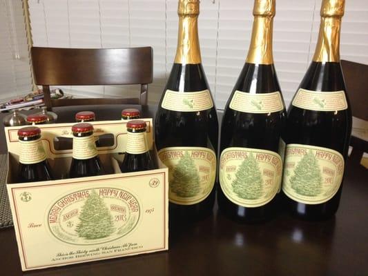 2013 Christmas Ale by Anchor Brewing. Sold only between early Nov thru mid Jan. The Ale's recipe is different every year.