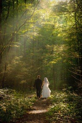 romantic private forest elopement