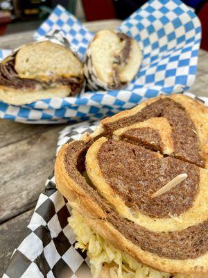 Reuben and Cheeze Steak sandwiches.