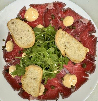 Filet mignon beef carpaccio