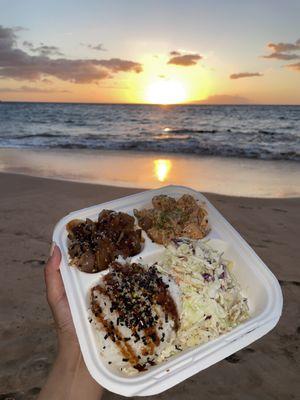 Half and half poke bowl