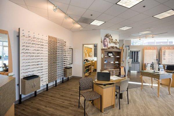 We carry eyeglass frames and sunglasses from major designer brands and unique style brands that few offices carry.