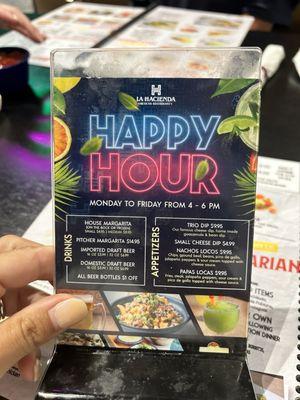 Happy hour menu