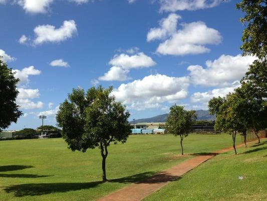 baseball field with home plate at right