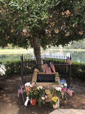 9/11 memorial in honor of a rsm resident Lisa Frost that was on the 9/11 airplane crash