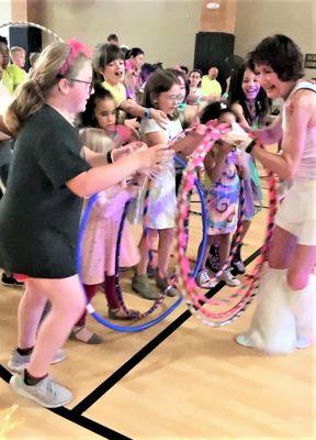 We offer Hula Hoop workshops and parties for kids of all ages, schools, girl and boy scout clubs