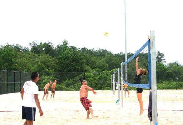 Get your volleyball on at Duncan Creek Park's three lighted sand courts. Visit gwinnettparks.com or call for rental rates.