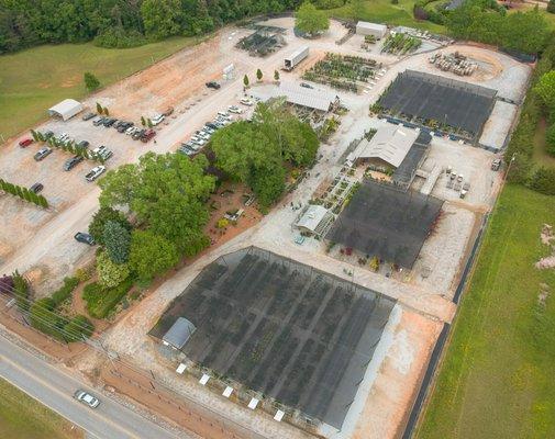 Aerial view of the nursery Spring 2020