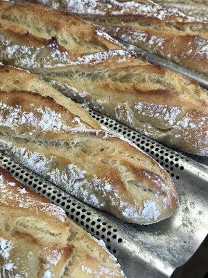 Delicious homemade organic baguettes