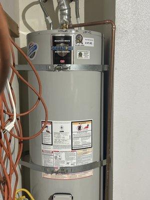 The newly installed water heater