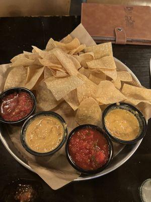 Chips and Salsa with Arkansas cheese dip