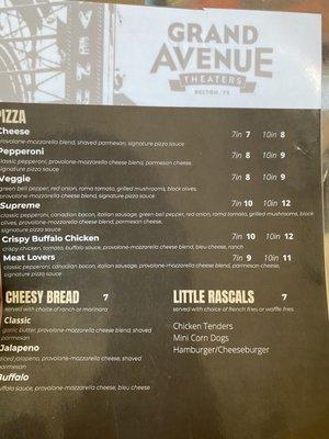 Current menu prices as of 1/8/23