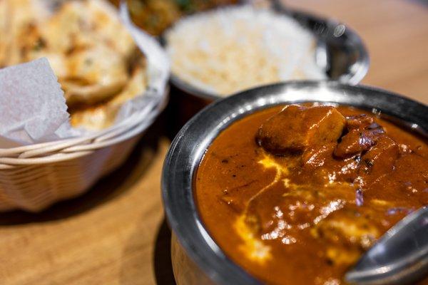 Murgh Makhani aka Butter Chicken ($17) comes w/ basmati rice