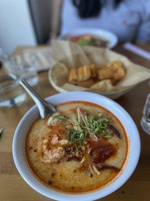 Tom Yum Shrimp Congee