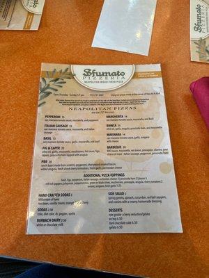 Menu front