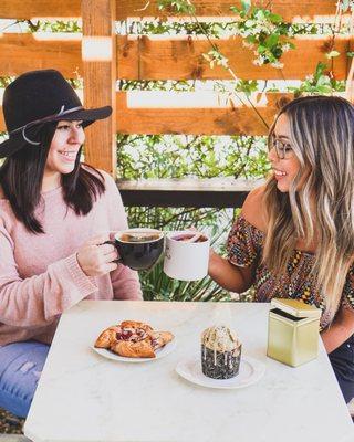 Enjoy one of our loose-leaf tea options and a fresh pastry