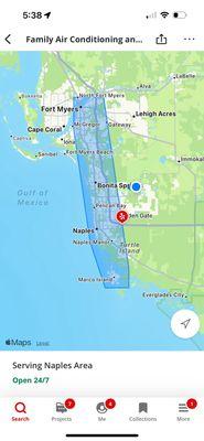 Think your service area on Yelp needs to be fixed.  Called today and they said they don't serve Fort Myers