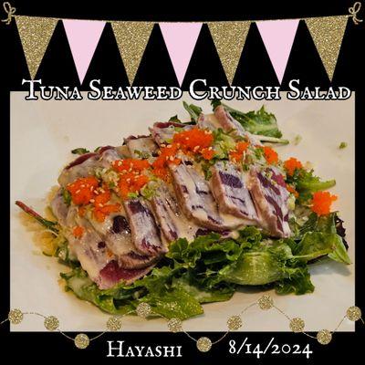 We both love this appetizer. I like the dressing on the salad together with the tuna.