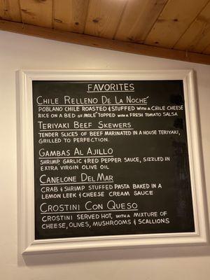 Favorites menu