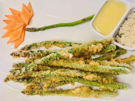 golden fried asparagus