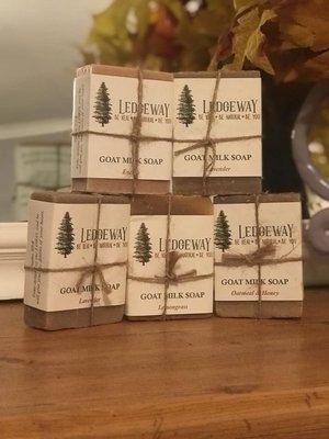 We are now selling goat milk soaps produced locally by Ledgeway farms. We have lavender, lemongrass, oatmeal and honey, and energy!