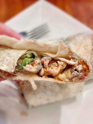 Closer look at the el Yucateco breakfast burrito.