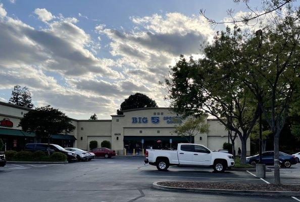 Front of the building and parking lot