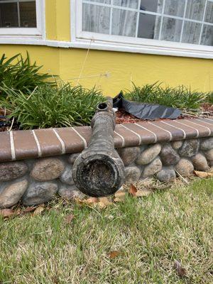 Old cast iron pipe replaced