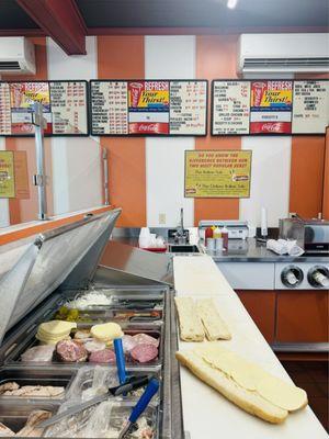 Menu board and sandwich station