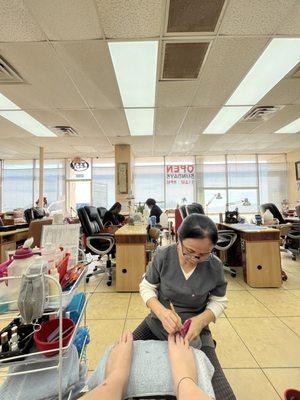 Great view from the pedicure chair