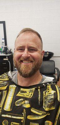 Haircut and beard trim after. Just look at that smile! We love making our clients happy!